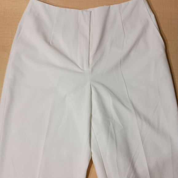 Talbot's Stretch Classy White Fully Lined Flare Leg Pants Size 4 - Picture 4 of 11